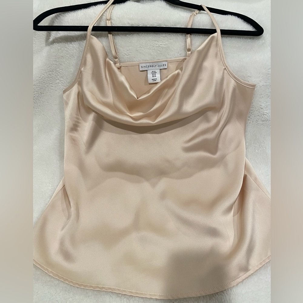 Sincerely Jules Champagne Cowl Neck Cami